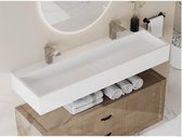 Shower & Design Hangend wastafelblad - Wit - L120 x B40 x H15 cm - YAMDROK L 120 cm x H 15 cm x D 40 cm