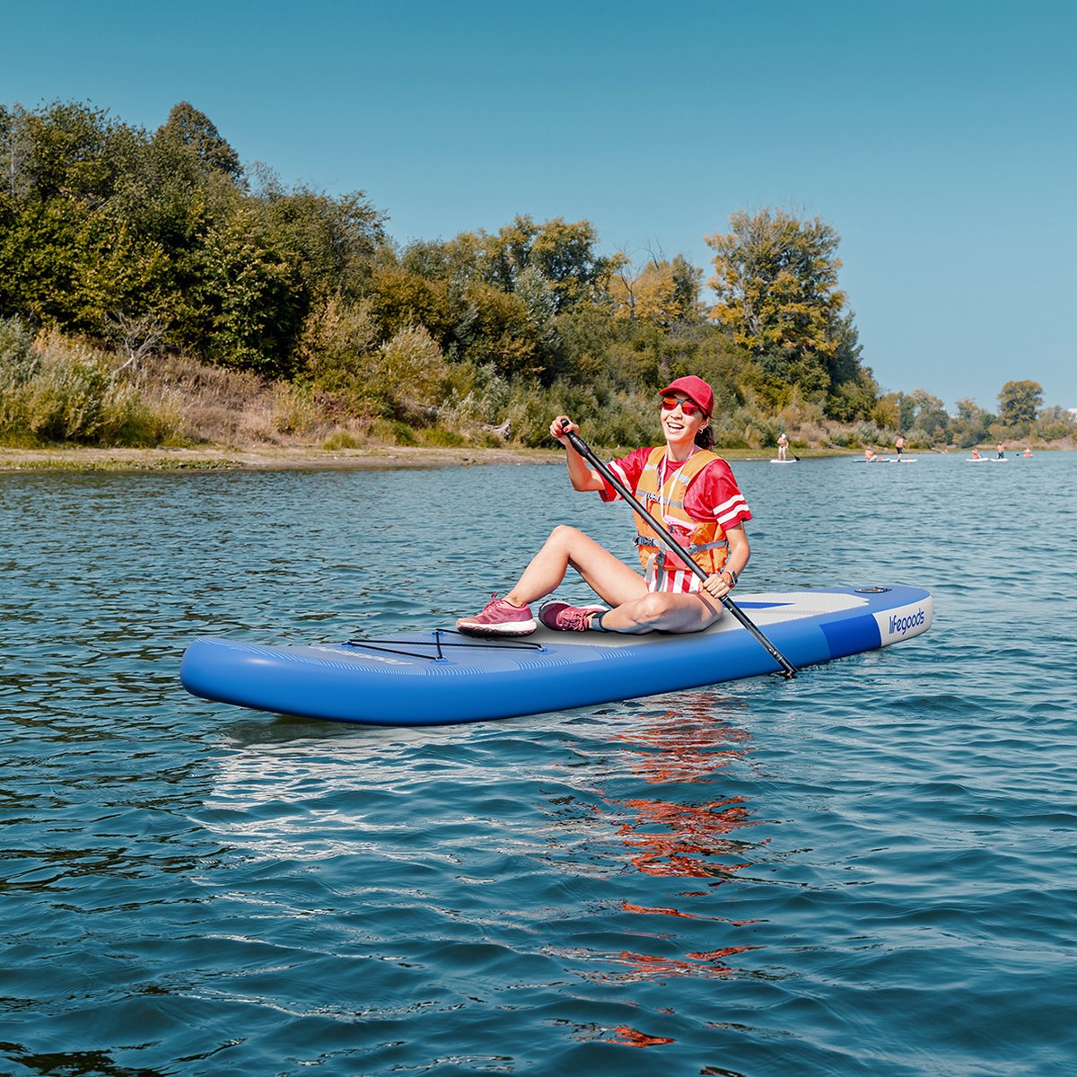 LifeGoods SUP Board Allround Compact - 120 KG Draagkracht - 300 x 76 cm - Opblaasbaar - Compleet SUP pakket - Blauw – foto 4