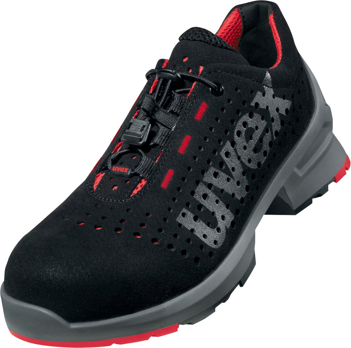 Uvex 1 paaralb-schoenen S1 85468 Zwart, Rood (85468)