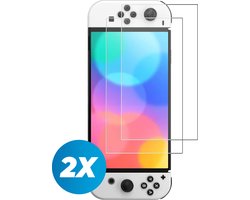 Screenprotector geschikt voor Nintendo Switch OLED – Tempered Glass – 2 stuks – Transparant