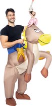 FUNIDELIA Piggyback Cowboy met Opblaasbaar Paard Kostuum voor volwassenen - Ons Size
