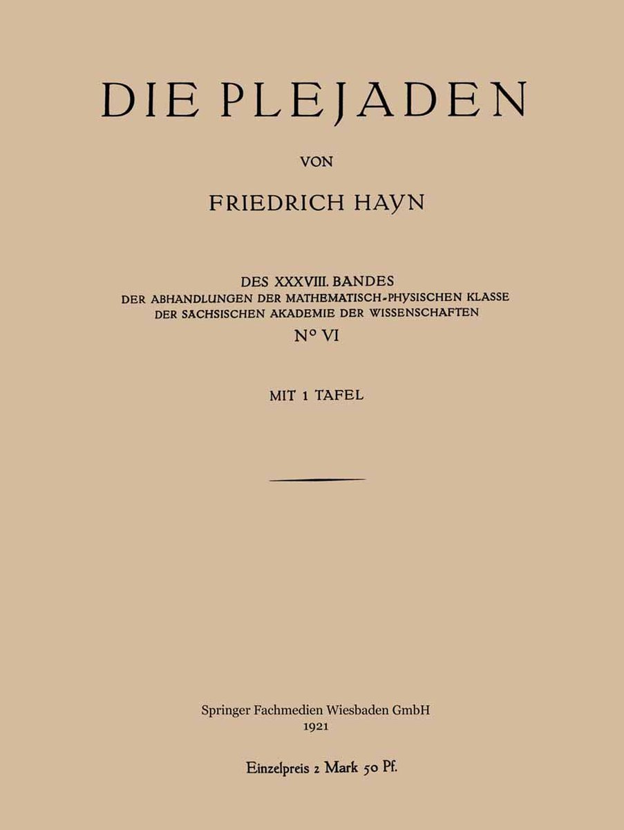 Die Plejaden van Friedrich Hayn