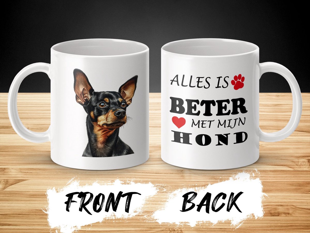 Mok Miniature Pinscher Alles is beter met mijn hond - dog - doglover