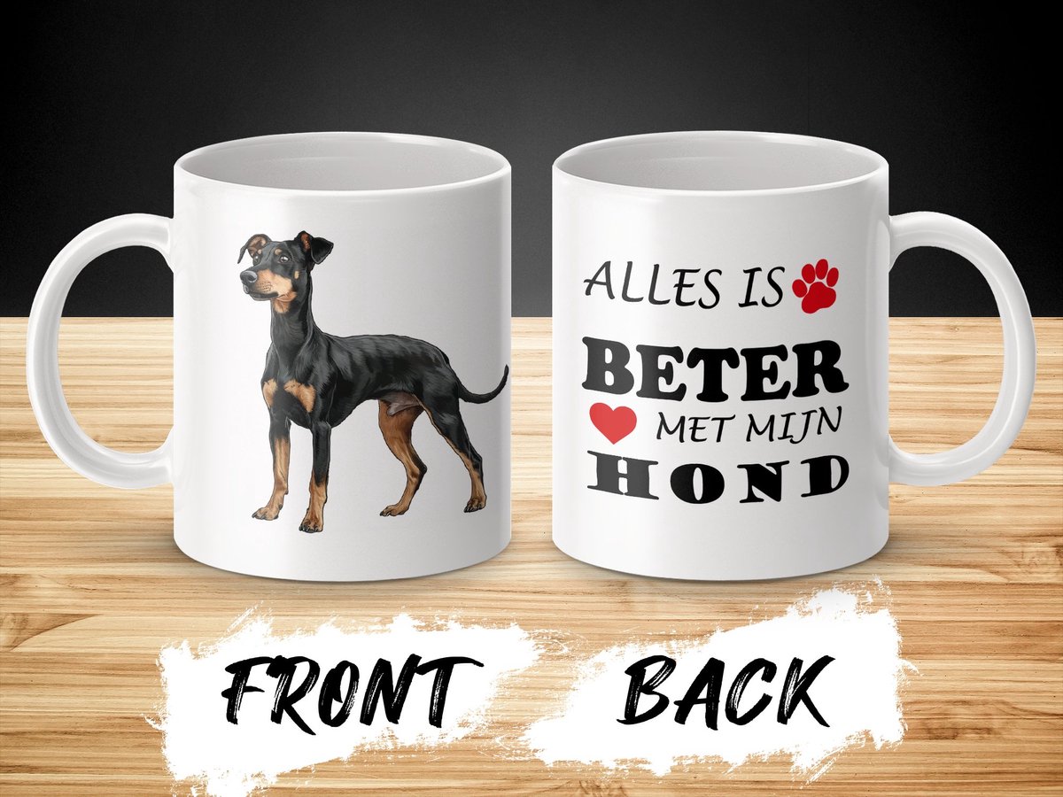 Mok Manchester Terrier Alles is beter met mijn hond - dog - doglover