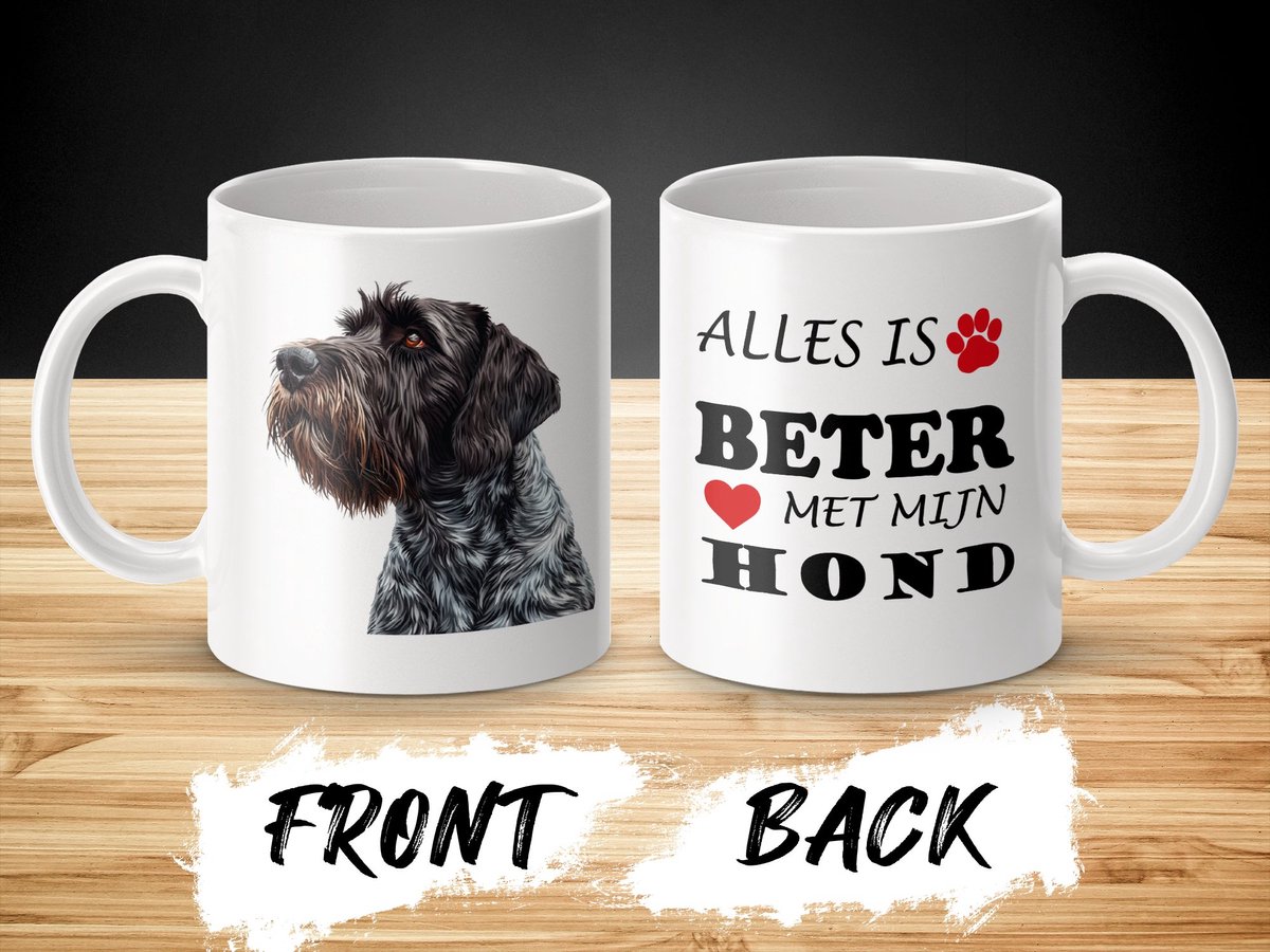 Mok Wirehaired Pointing Griffon Alles is beter met mijn hond - dog - doglover