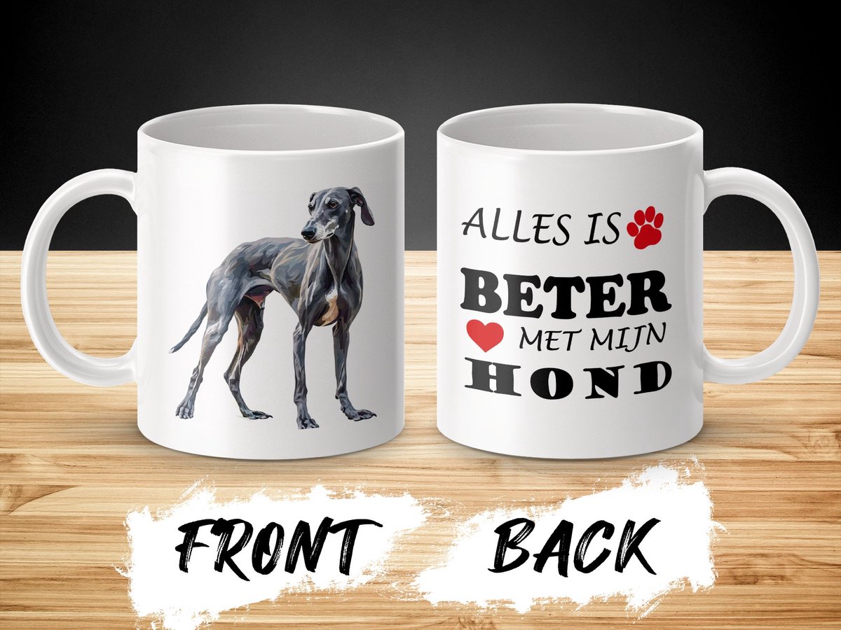Mok Greyhound Alles is beter met mijn hond - dog - doglover