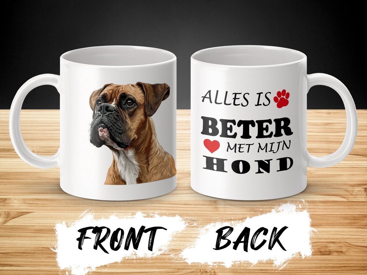 Mok Boxer Alles is beter met mijn hond - dog - doglover
