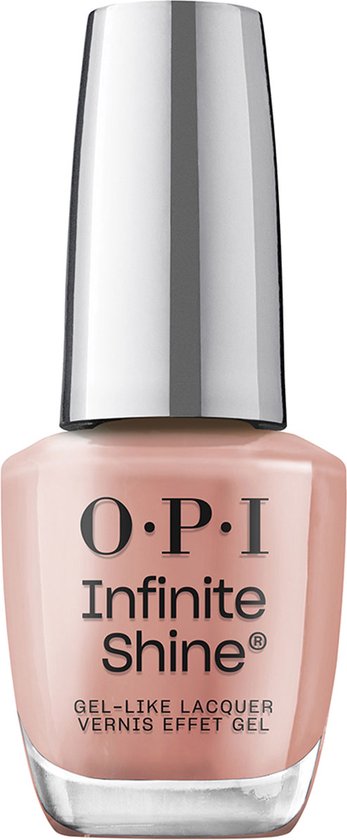 Flesje O.P.I. Infinite Shine nagellak in de kleur 'Barefoot In Barcelona', een bruine nude tint.