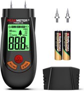 Peakmeter Humidimètre - Humidimètre à broches PM6811A - Humidimètre professionnel - Humidimètre murs - Humidimètre bois - Précis - Piles incluses -