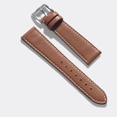 B&S Leren Horlogeband Luxury - Pecan Brown - 20mm