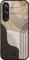 Casimoda® hoesje - Geschikt voor Samsung Galaxy S24 - Abstract Almond - Luxe Hard Case Zwart - Backcover telefoonhoesje - Multi