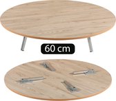 Sofra ronde grond houten tafel met inklapbare poten Ø60cm