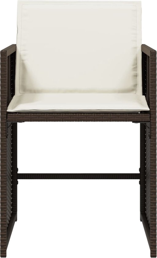 vidaXL - Tuinstoelen - 4 - st - met - kussens - poly - rattan - bruin