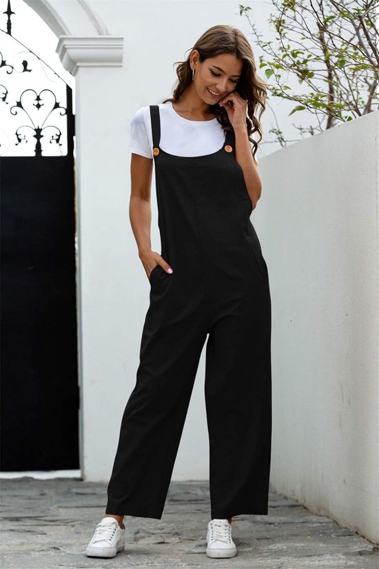 Salopette pour femmes - UK Loose fit - baggy - combinaison - taille XL - coton - décontracté - longues jambes larges - combishort - pantalon avec poche