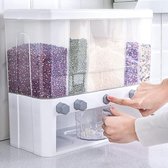 5-vaks keuken droogvoer dispenser Graandispenser Container 10L Opbergbox