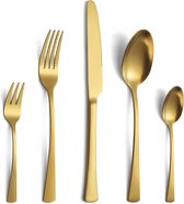Gouden bestekset, 30-delige roestvrijstalen bestekset voor 6 personen, hoogglans gepolijste bestekset met mes, vork, lepel, vaatwasmachinebestendig