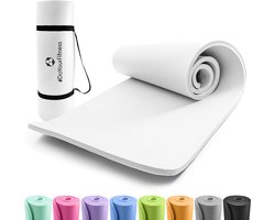 #DoYourFitness - Extra dikke fitness mat - »Jivan« - duurzaam, non-slip, huidvriendelijk, slijtvast - 183 x 61 x 2,0 cm - wit