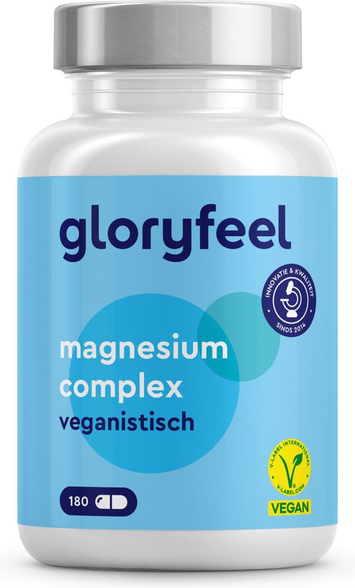 gloryfeel - Magnesiumcomplex - 5 premium verbindingen - magnesiumcitraat, oxide, bisglycinaat, malaat & ascorbaat - bioactieve magnesiumbronnen