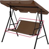 Vervangende schommelstoelhoes voor Hollywood schommelstoelhoes voor tuinstoel buiten 2- en 3-zits (bruin 168 x 56 x 56 cm)