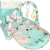 Playos® - Babygym met Piano - Blauw - 82 x 46cm - Babymat - Baby Speelmat - Interactief - Speelkleed Baby's - Baby Speelgoed - Interactieve Speelkleed