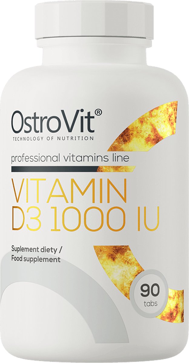 Goedkoopste Vitaminen - Vitamine D3 1000 IU - 90 tabletten - OstroVit - Supplementen - Laboratorium Geteste Kwaliteit!