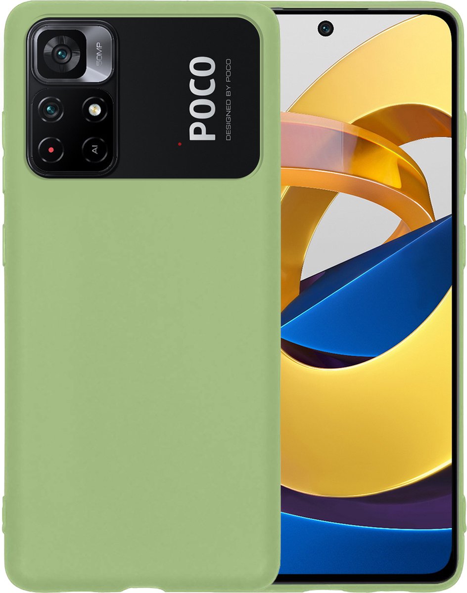 Hoesje - Geschikt voor Xiaomi Poco M4 Pro 5G - Sterk & Shockproof - Siliconen Case - Hoes Cover - Telefoonhoes - Groen