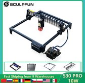 Aryadome Sculpfun s30 Pro - Machine de gravure laser - Avec assistance Air - Laser - Zwart - Puissance laser 10W