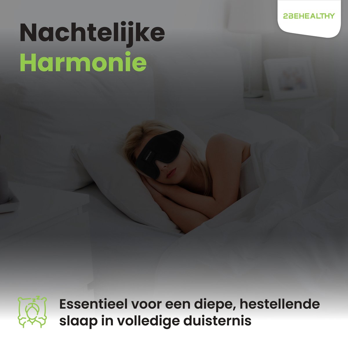 2BEHEALTHY Slaapmasker - 100% Verduisterend - Met Opbergzakje - Oogmasker - Slaap Masker - Slaapmasker Mannen - Slaapmasker Vrouwen - Eye Mask - Sleeping Mask — afbeelding 7