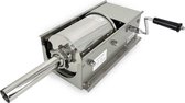 HCB® - Professionele Horeca Worstvuller - horizontaal - 3 liter - RVS / INOX - Worstenmaker - Worstmachine - 40x22x17 cm (BxDxH) - 15 kg
