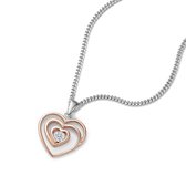 Miore - Collier Cœur en Argent Avec Zircon Cubique - Femme - Argent (925) - Bijou hypoallergénique - Collier Pendentif Fait Main