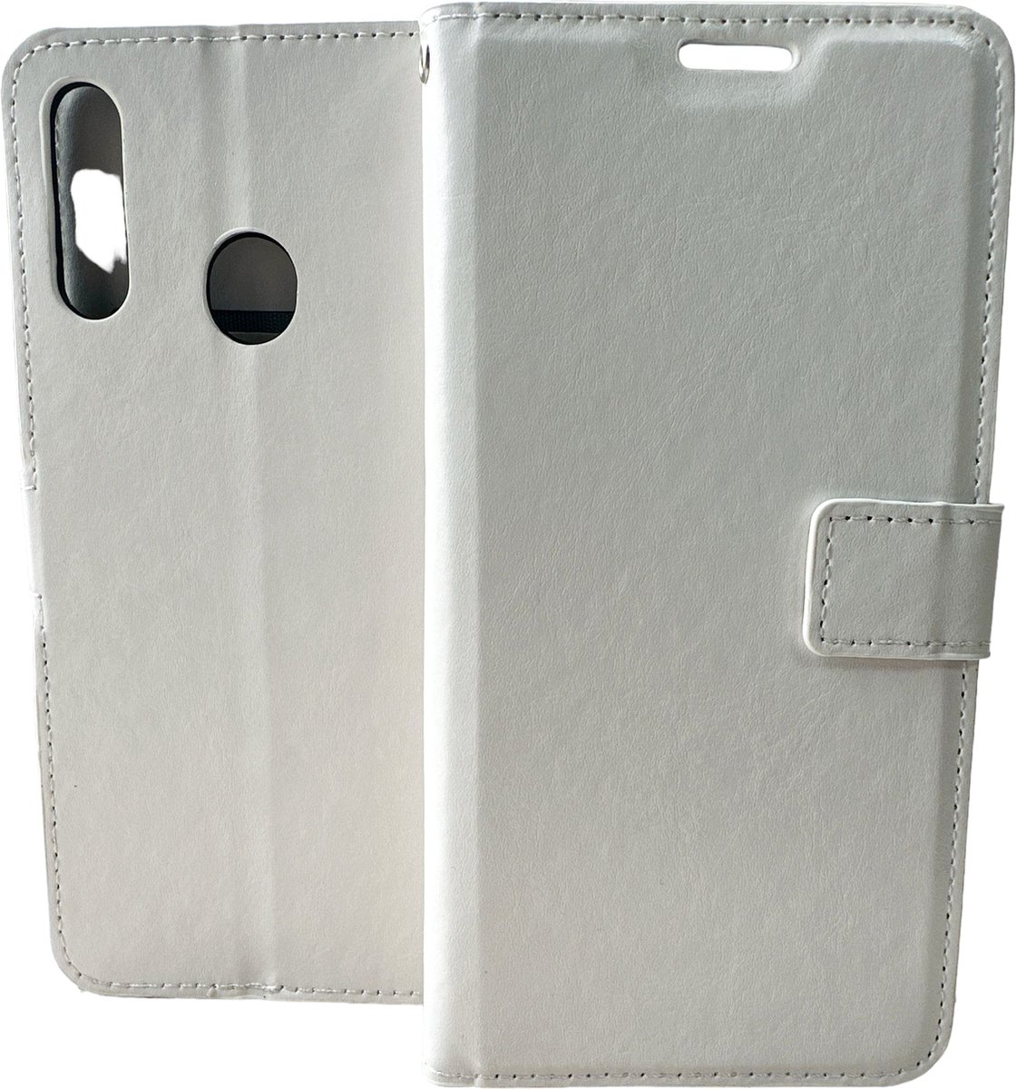 Bookcase Geschikt voor: Samsung Galaxy A20S - Wit - portemonnee hoesje