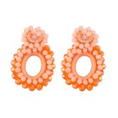 Boucles d'oreilles d'Oreilles Perles Summer - Oranje | 5,4 x 3,5 cm | Perles/Bijoux | Mode Favorite