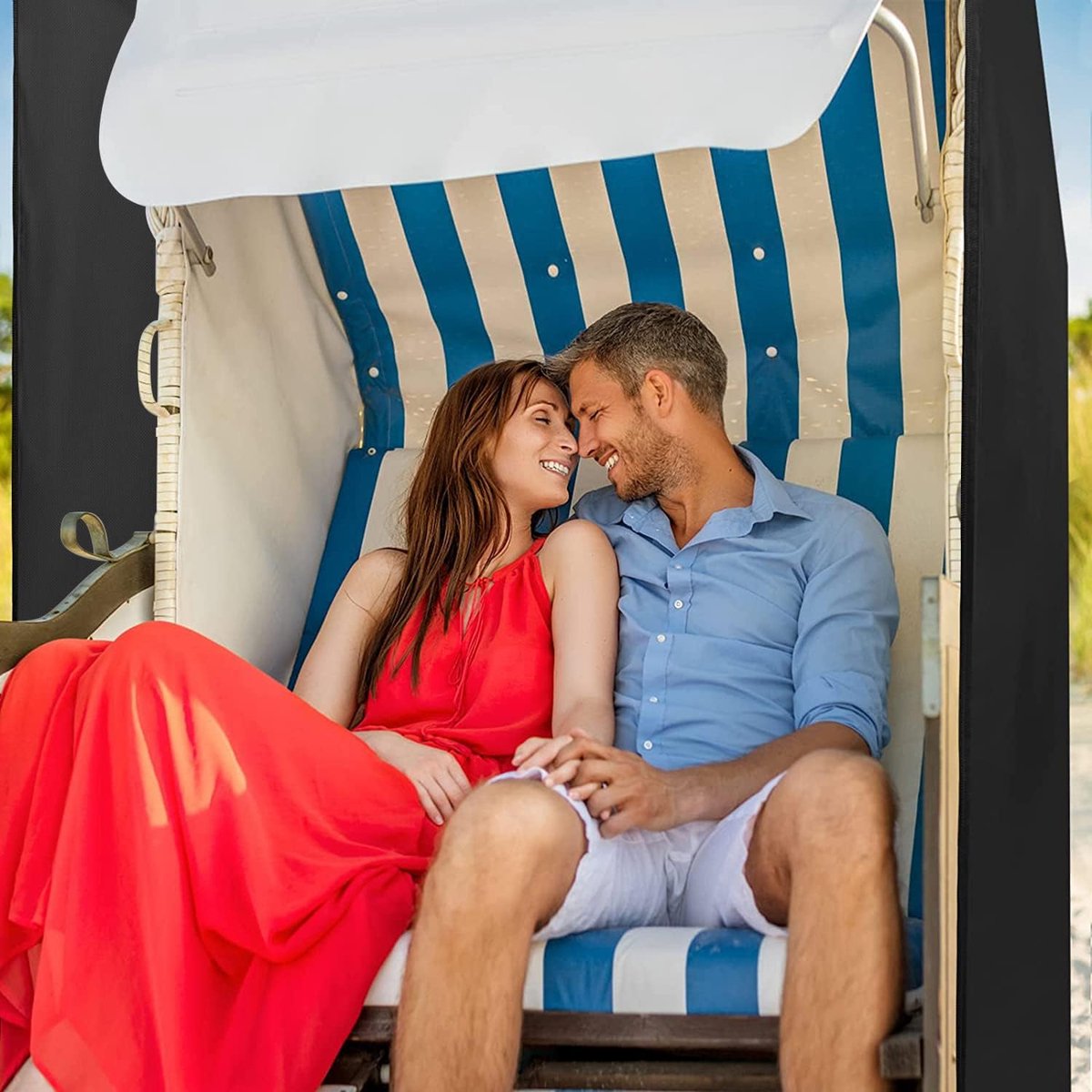 Beschermhoes Strandstoel 135x105x175cm – Waterdicht, Winddicht Met Ventilatie En Reflecterende Strepen
