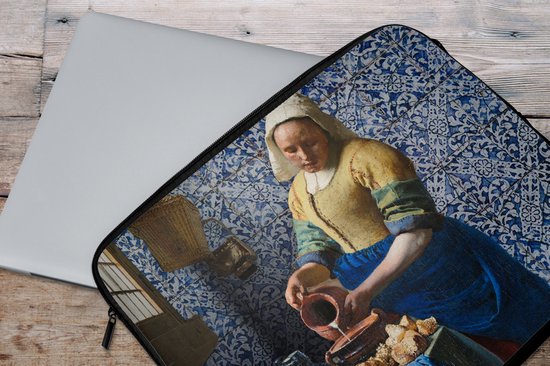 Housse pour ordinateur portable 15 pouces - Melkmeisje - Blauw de Delft - Vermeer - Housse pour ordinateur portable