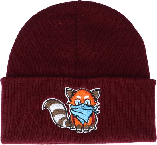 Hatstore- Kids Hatsie The Red Panda Maroon Cuff - Kiddo Cap Cap