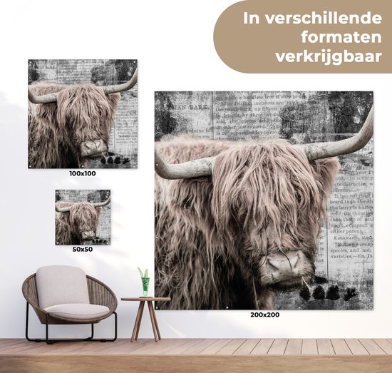 Tissu de jardin Highlander écossais - Journal - Rétro - 100x100 cm