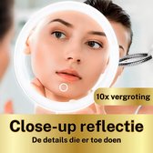 EleganceEssentials® Make up spiegel - Make up spiegel met verlichting - Make up spiegel met zuignap - 10X vergroting - Exclusief 4x-AAA Batterijen