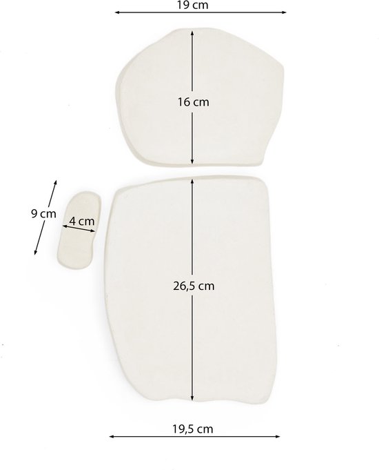 Kave Home - Set Siluna van 3 vierkante muurpanelen van wit papier-maché
