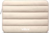 Villux Laptophoes - Laptop Hoes - Geschikt voor 14, 15.6 en 16 Inch - Waterafstotend - Anti Scratch - Schokbestendig - Beige