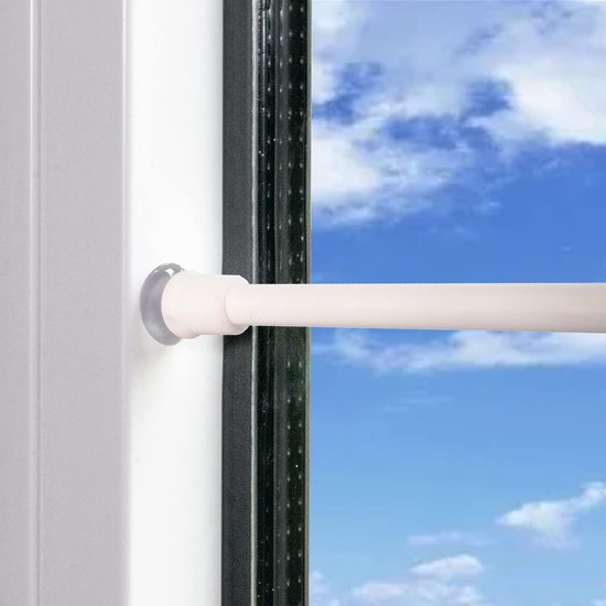 Yeabett Gordijnroede Zonder Boren - Verstelbaar 53-119 Cm, Zwarte Douchegordijnstang