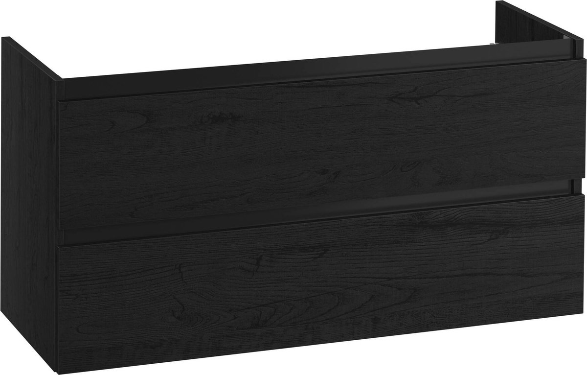 Saqu Gaia Wastafel Onderkast 120x50.5x60 cm Zwart Badkamerkast Wastafelmeubel zonder Uitsparing