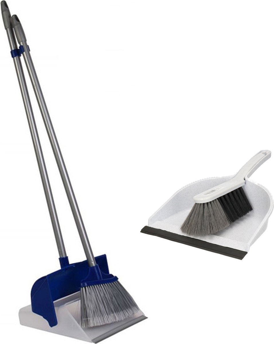 Goedkoopste Combieset van 2x stoffer/blik artikelen lange/korte steel - Kunststof