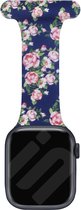 Siliconen Smartwatch bandje - Geschikt voor Apple Watch verpleegkundige band - bloemen - Strap-it Horlogeband / Polsband / Armband - Maat: 42 - 44 - 45 - 49mm