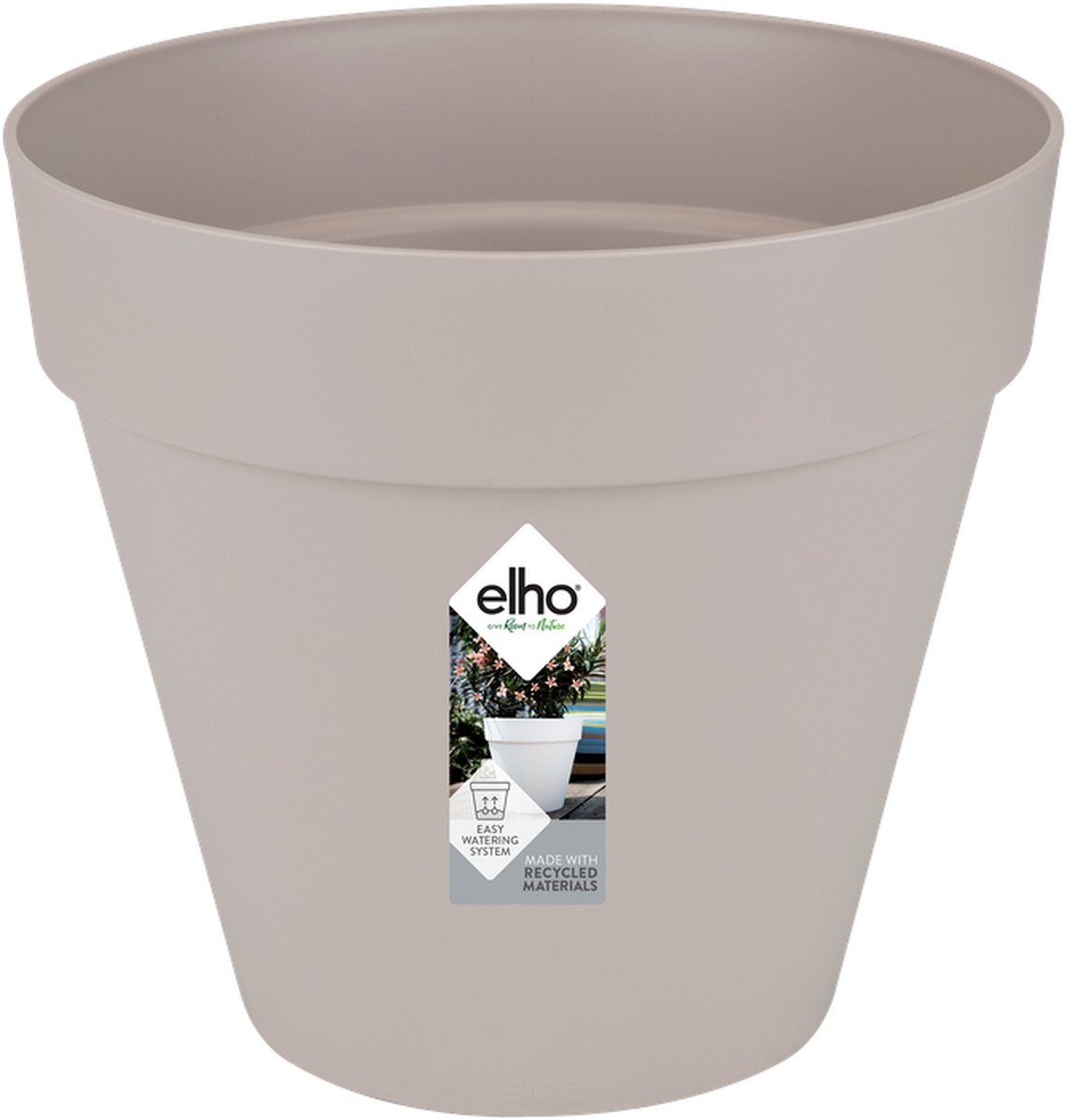 Elho Loft Urban Rond 30 - Bloempot voor Buiten - Ø 28.5 x H 26.0 cm - Warm grijs