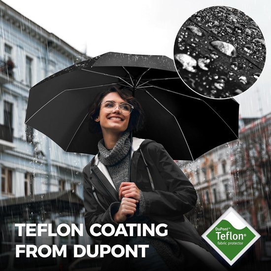 Parapluie Compact Dunudun - Coupe-vent - Noir - Idéal Golf Et Voyage
