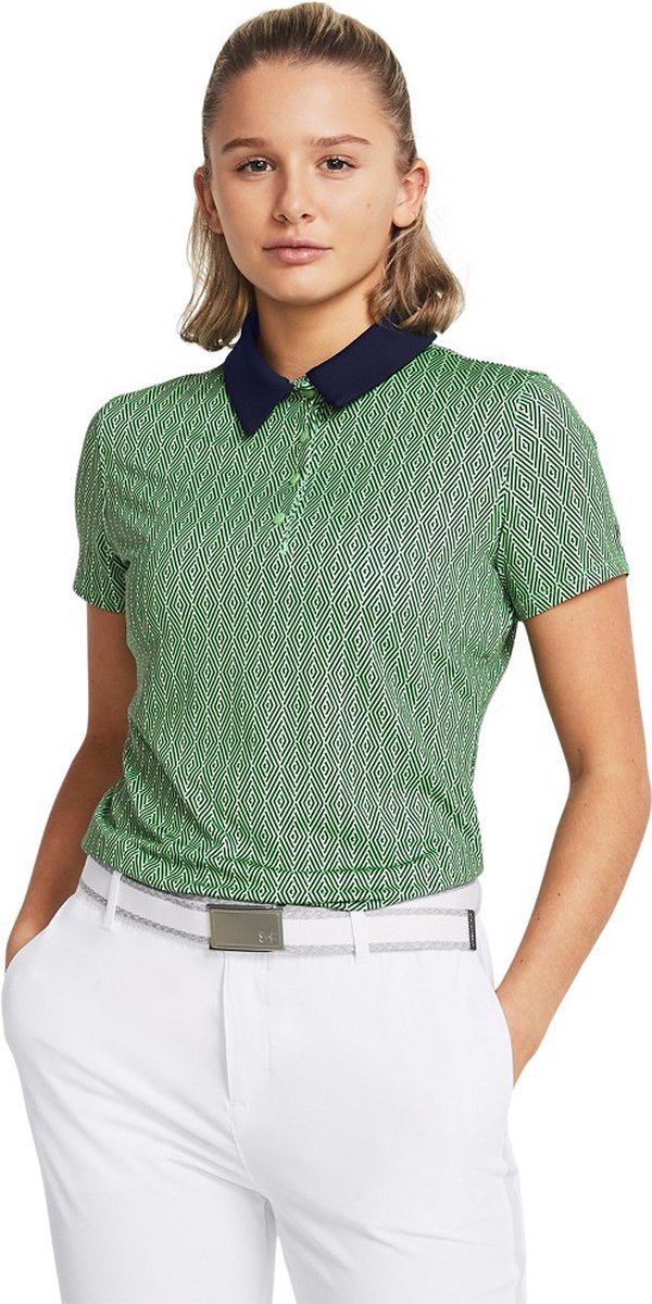 Dames Golfpolo Under Armour Playoff Ace Polo-Matrix Green Navy van DAM — afbeelding 3