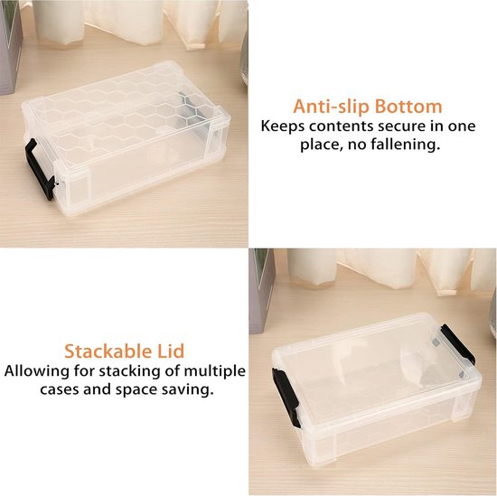 3 Pack Stapelbare Potlood Opbergdoos met Deksels, Plastic Potlooddoos, Transparant Etui met Deksel, Kantoorbenodigdheden Opbergdoos, Opbergdoos voor Penseelverfpen