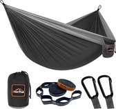 Campinghangmat, superlichtgewicht, draagbare parachutehangmat, enkele of dubbele nylon reisboomhangmat met twee boomriemen