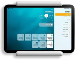 Home Hub Mount Ontworpen voor iPad Wall Mount - Tablet Wandhouder Compatibel met iPad Mini iPad Air iPad Pro Galaxy Tab and Meest Tablets -Eenvoudig installie Kabelbeheer (Wit) tablet holder for bed