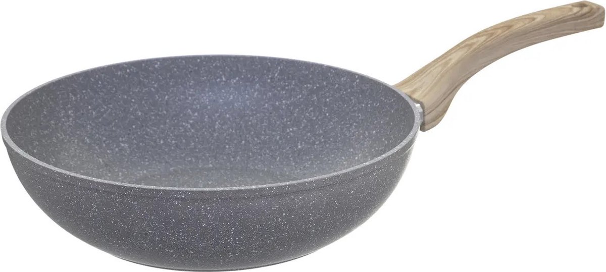 5Five Wokpan/hapjespan - aluminium - Alle kookplaten/warmtebronnen geschikt - grijs - dia 28 cm